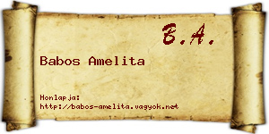 Babos Amelita névjegykártya
